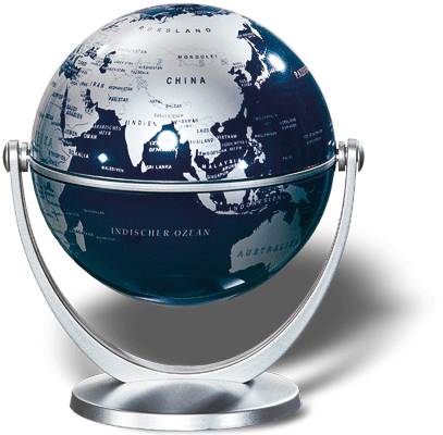 foto Metalick� st��brn� globus, st��brn� z�kladna